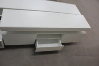 High Gloss White Wood TV Stand / Residential Using Solid Wood Corner TV Cabinet