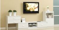 Beautiful PVC Edge Tape Light Wood TV Stand , Simple Style Solid Wood TV Console