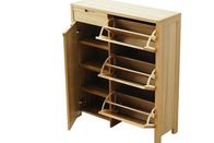 Wooden Home Furniture Particle Board Shoe Rack With Sliding Drawer Hardware