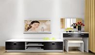 Expandable Solid Wood TV Console Furniture / Hard Wooden Gray Corner TV Stand