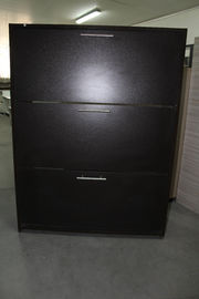 Custom Made Black Wooden Shoe Cabinet / MDF Panels Tall Narrow Wooden Shoe Rack